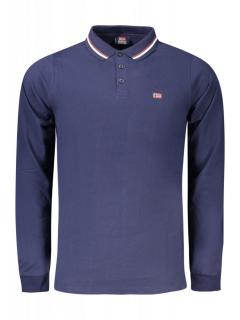 Bluza polo barbati, cu logo, Regular fit, bleumarin