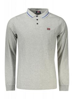 Bluza polo barbati, cu logo, Regular fit, gri deschis