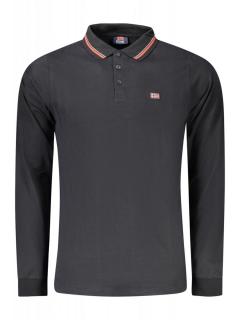 Bluza polo barbati, cu logo, Regular fit, negru