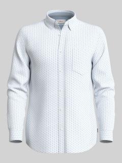 Camasa barbati big sizes si cu maneca lunga, croiala Slim fit, Alb