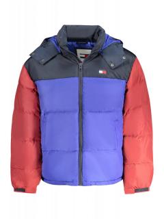 Geaca bomber barbati, cu 2 buzunare exterioare, cu gluga, logo, albastru