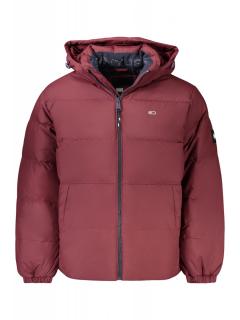 Geaca bomber barbati, cu 2 buzunare exterioare, cu gluga, logo, rosu