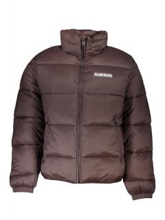 Geaca bomber barbati, cu 2 buzunare exterioare, fara gluga, logo, maro,