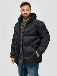 Geaca matlasata barbati big size cu gluga, Negru