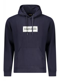 Hanorac barbati, cu imprimeu cu logo, Regular fit, bleumarin