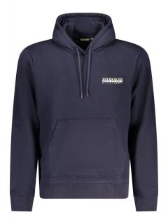Hanorac barbati, cu imprimeu pe spate si logo pe fata, Regular fit, bleumarin