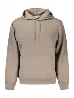 Hanorac barbati, cu logo brodat, Regular fit, maro deschis