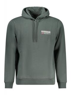 Hanorac barbati, cu logo, Regular fit, verde inchis
