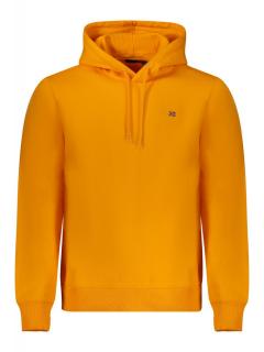 Hanorac barbati, cu mini logo brodat, Regular fit, portocaliu