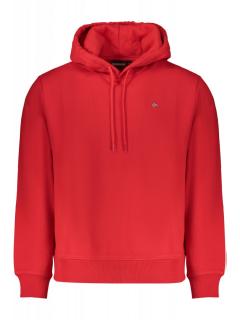 Hanorac barbati, cu mini logo brodat, Regular fit, rosu