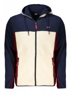 Hanorac cu fermoar barbati, cu 2 buzunare exterioare, cu mini logo brodat, Regular fit, bej deschis
