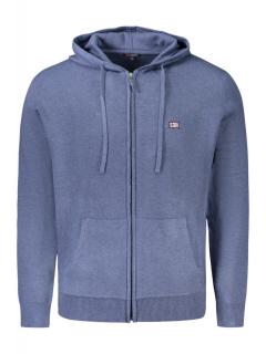 Hanorac cu fermoar barbati, cu mini logo brodat, Regular fit, albastru deschis