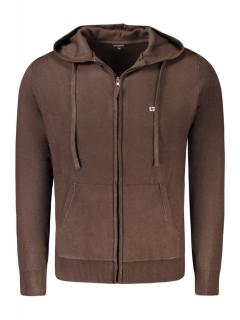 Hanorac cu fermoar barbati, cu mini logo brodat, Regular fit, maro, Norway