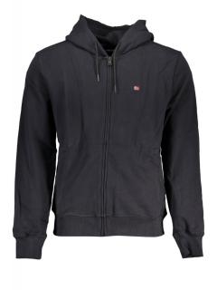 Hanorac cu fermoar barbati, cu mini logo brodat, Regular fit, negru