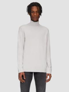 Pulover barbati cu guler inalt, Regular fit, Gri deschis