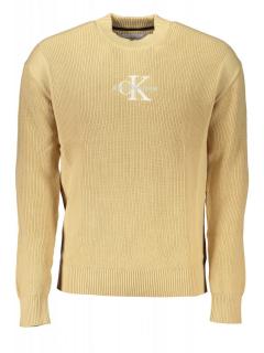 Pulover barbati, cu logo brodat, Regular fit, bej