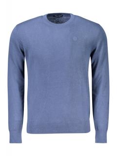 Pulover barbati, cu mini logo brodat, Regular fit, albastru deschis