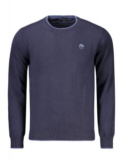 Pulover barbati, cu mini logo brodat,   Regular fit, bleumarin