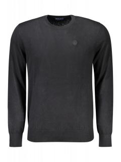 Pulover barbati, cu mini logo brodat,   Regular fit, negru