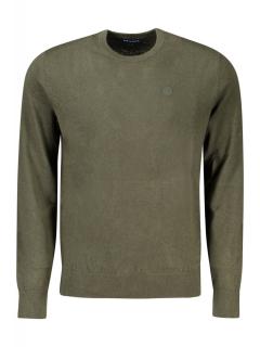 Pulover barbati, cu mini logo brodat, Regular fit, verde