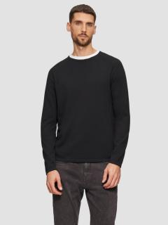 Pulover barbati, subtire, din bumbac, cu logo, Negru