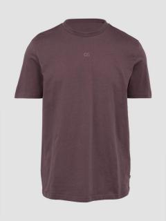 Tricou barbati cu decolteu la baza gatului, cu logo, Liliac