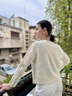 Cardigan Nostalgia Alb pentru adulti