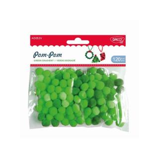Accesorii craft - AD053 Pom-pom verde degrade Set 120 DACO