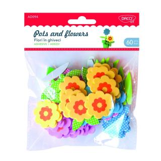 Accesorii craft - AD094 Flori in ghiveci spuma DACO