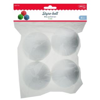 Accesorii craft - AD174 Bile polistiren Set 4, 7.5 cm DACO