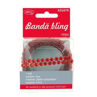 Accesorii craft - AD247R Banda bling rosu DACO