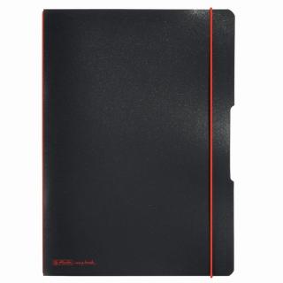 CAIET MY.BOOK FLEX A4 2X40F DICTANDO+PATRATELE NEGRU CU LOGO ROSU