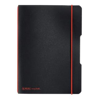 CAIET MY.BOOK FLEX A5 40F PATRATELE NEGRU CU LOGO ROSU