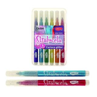 Carioca 6 culori glitter Stralucela DACO CA506
