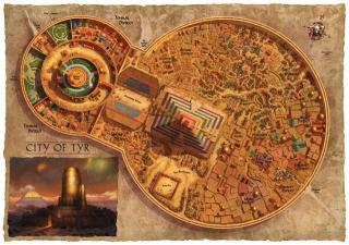 Dungeons and Dragons: Campaign Mat ,   Dark Sun: City of Tyr Campaign Map