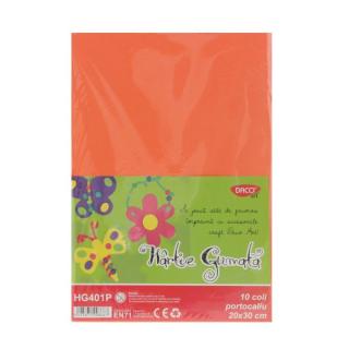 Hartie gumata 10 coli Portocaliu DACO HG401P