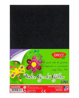 Hartie gumata autoadeziva glitter 10 coli Negru DACO HG420N