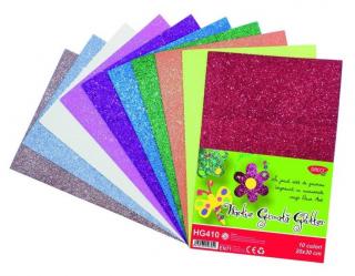 Hartie gumata glitter 10 culori DACO HG410