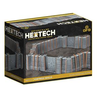 HexTech - Battlefield in a Box Terrain: Trinity City Fortress Walls (x24) - Grey
