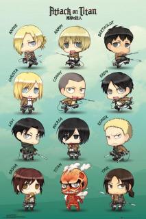 Poster Attack on Titan Chibi Characters