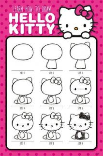 Poster Hello Kitty How to draw