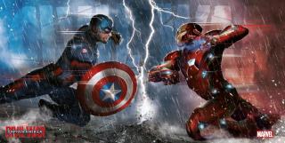Poster pe sticla Captain America vs Iron Man