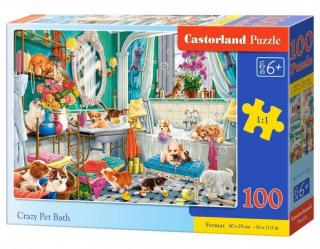 Puzzle 100 piese Crazy pet bath Castorland 111251