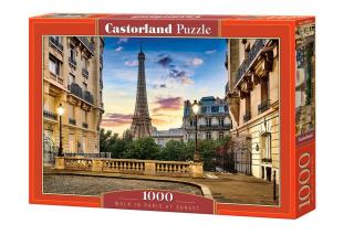 Puzzle 1000 piese Walk in Paris at Sunset 104925 Castorland