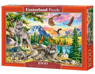 Puzzle 1000 piese Wolf family and eagle 104970  Castorland