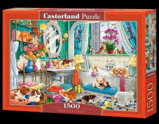 Puzzle 1500 piese Crazy pet bath 152094  Castorland