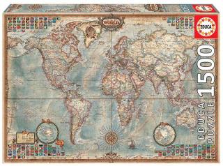 Puzzle 1500 piese Political Map of the World 16005