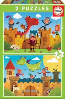 Puzzle 2 in 1 Dragons and Knights 17151