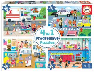 Puzzle 20-40-60-80 piese Heroes to the Rescue 18903 EDUCA
