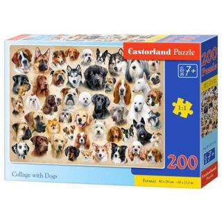 Puzzle 200 piese Collage with Dogs - Castorland 222162